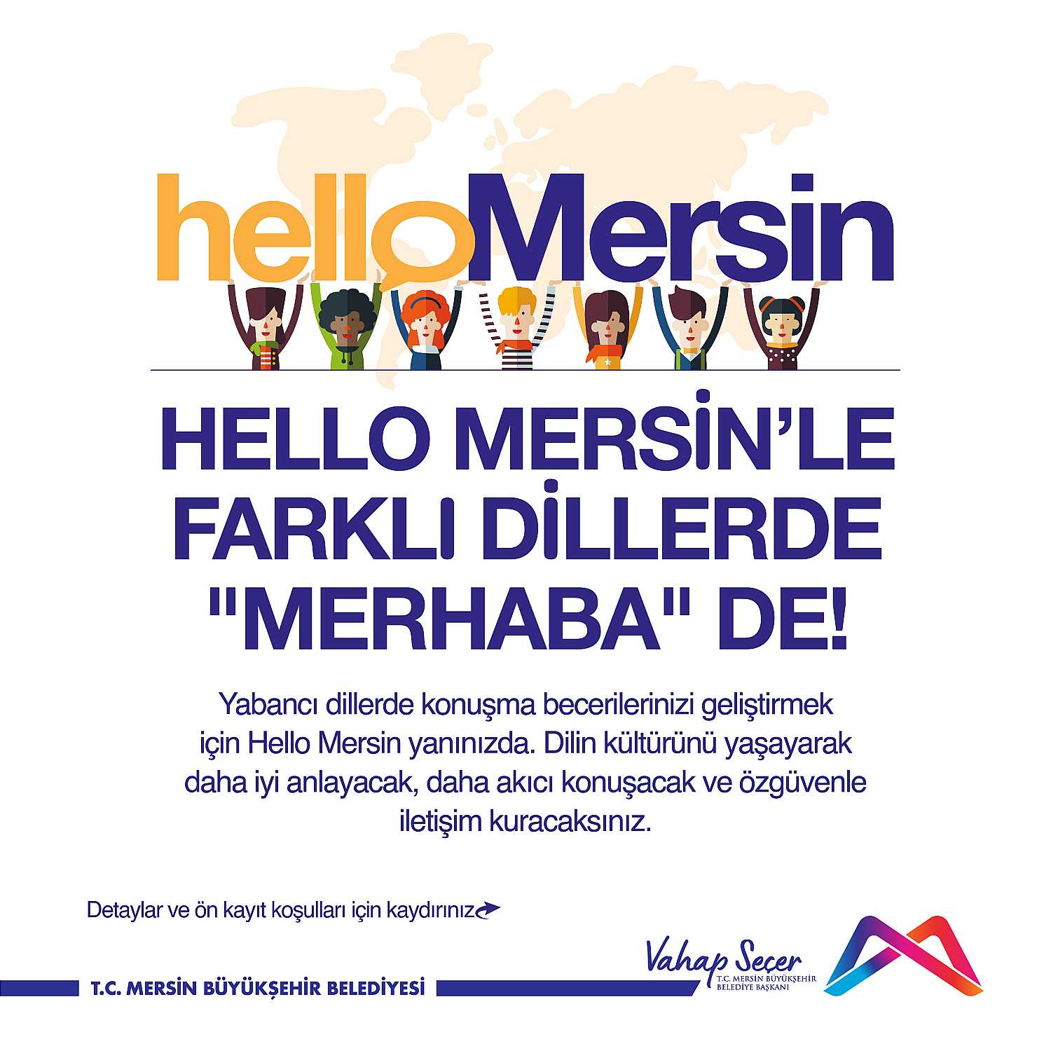 Hello Mersin'le farklı dillerde 