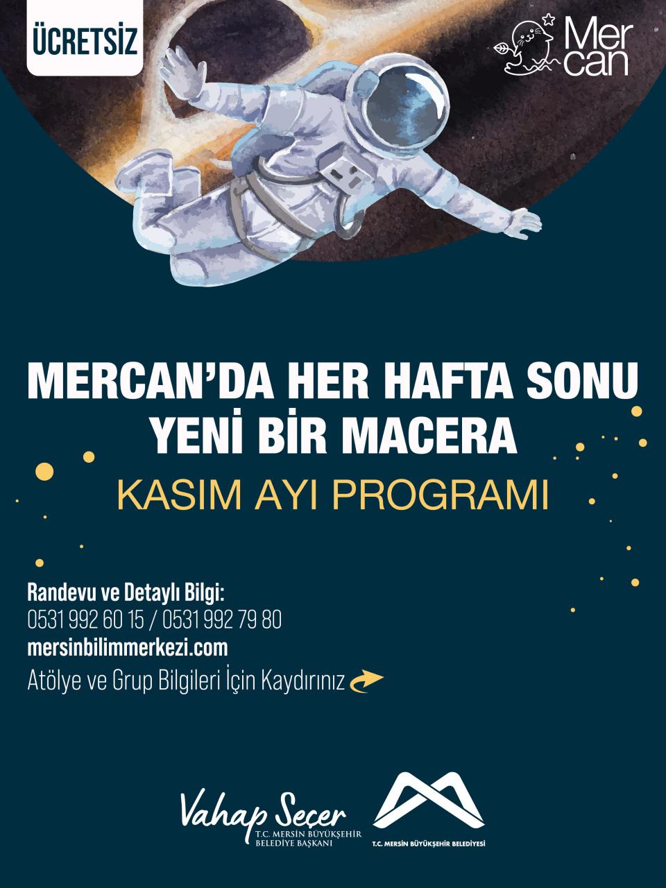 Mercan 100. Yıl İklim ve Çevre Bilim Merkezi kasım ayı programı 