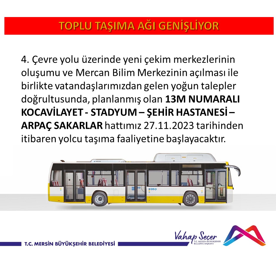 TOPLU TAŞIMA AĞI GENİŞLİYOR