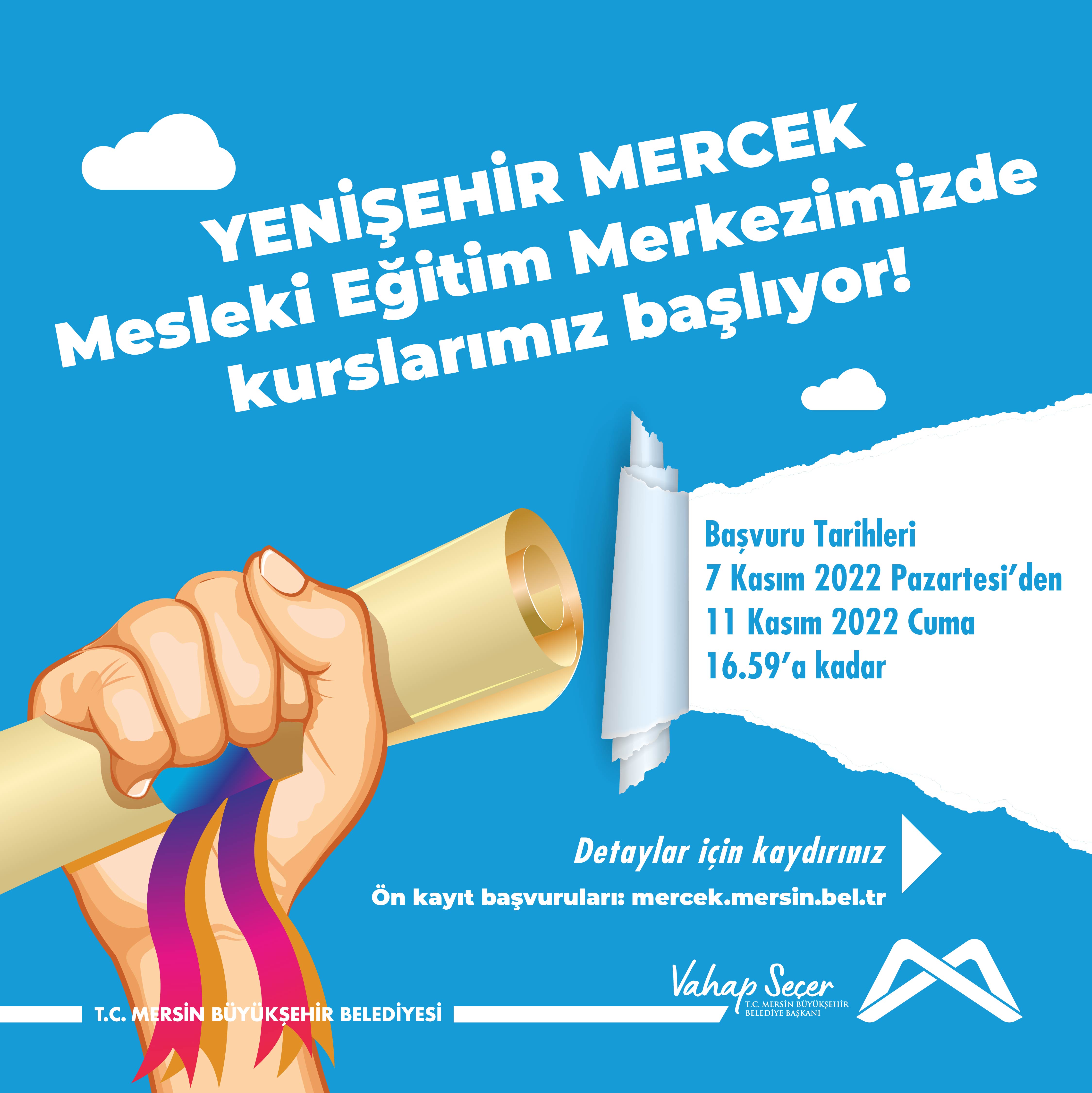 Yenişehir Mercek Mesleki Eğitim Merkezimizde kurslarımız başlıyor!