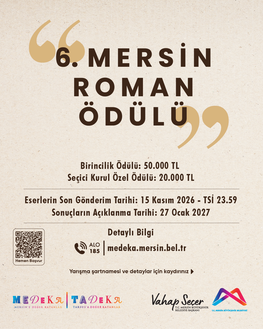 6. Mersin Roman Ödülü