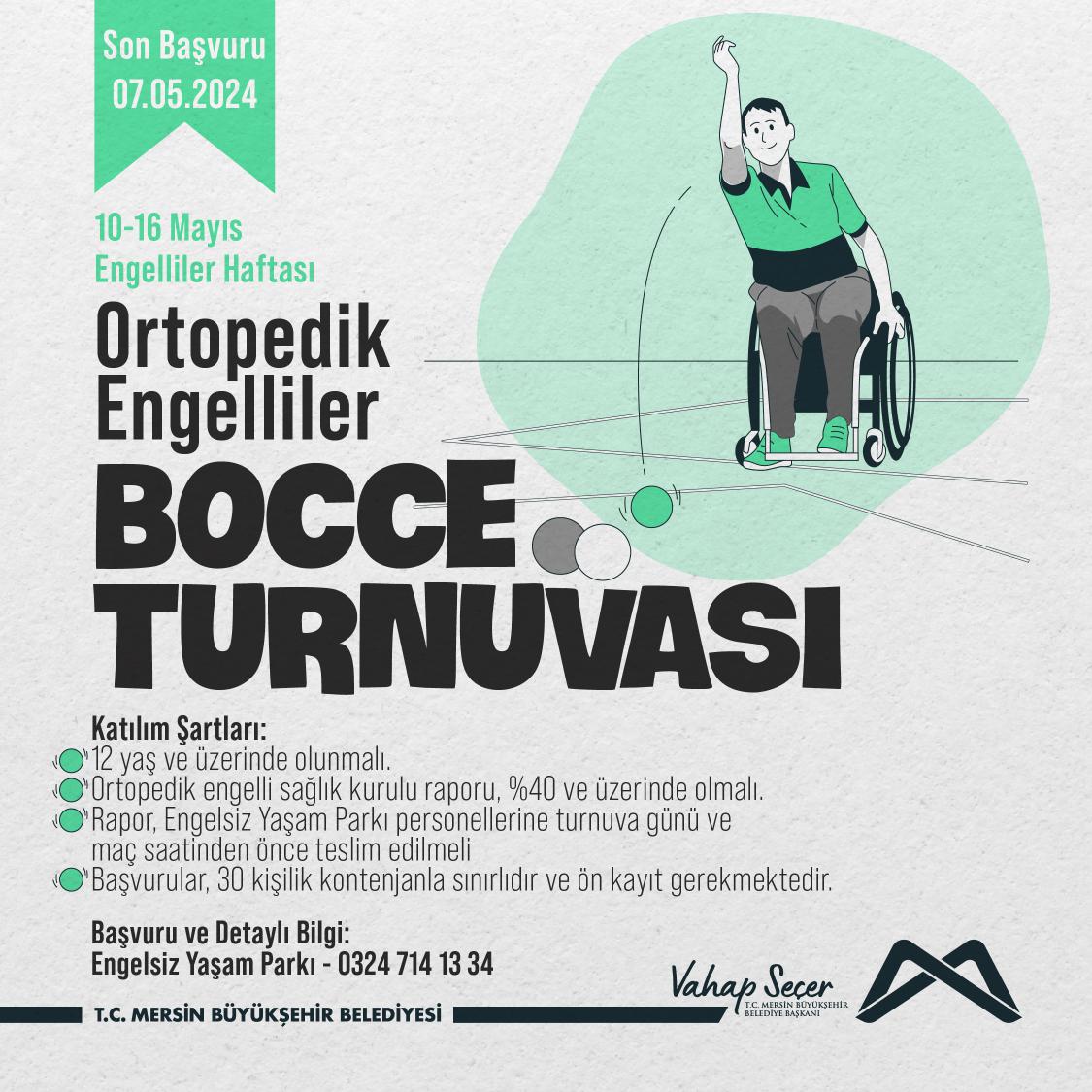 Ortopedik Engelliler Bocce Turnuvası başvuruları başladı.