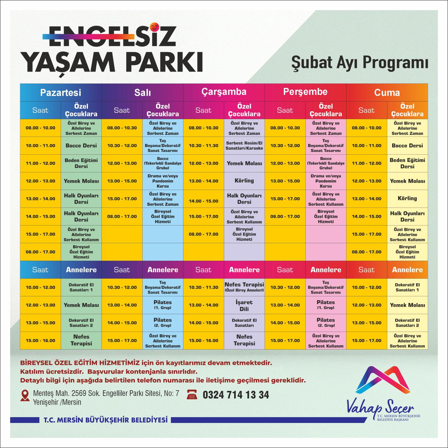 Engelsiz Yaşam Parkı Şubat Ayı Programı