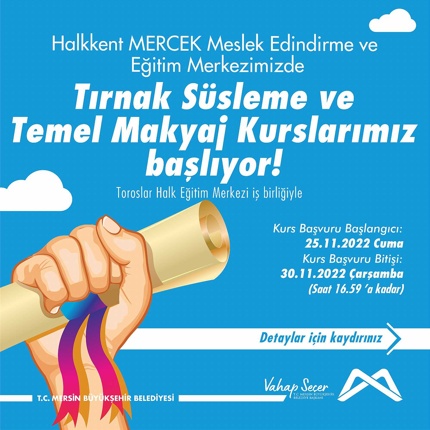 Halkkent Mercek Meslek Edindirme ve Eğitim Merkezimizde kurslarımız başlıyor!