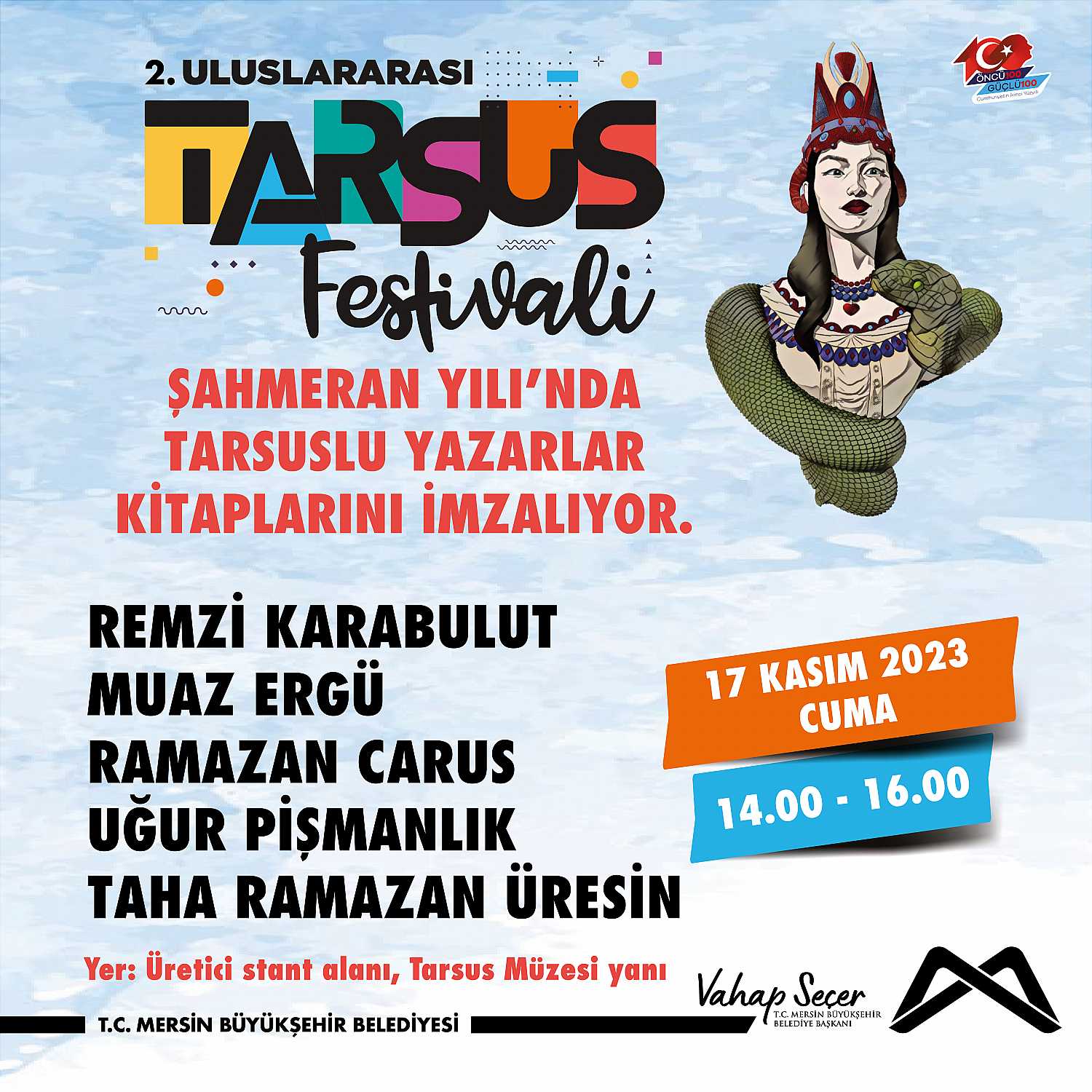 2. Uluslararası Tarsus Festivali Şahmeran Yılı'nda Tarsuslu yazarlar kitaplarını imzalıyor.