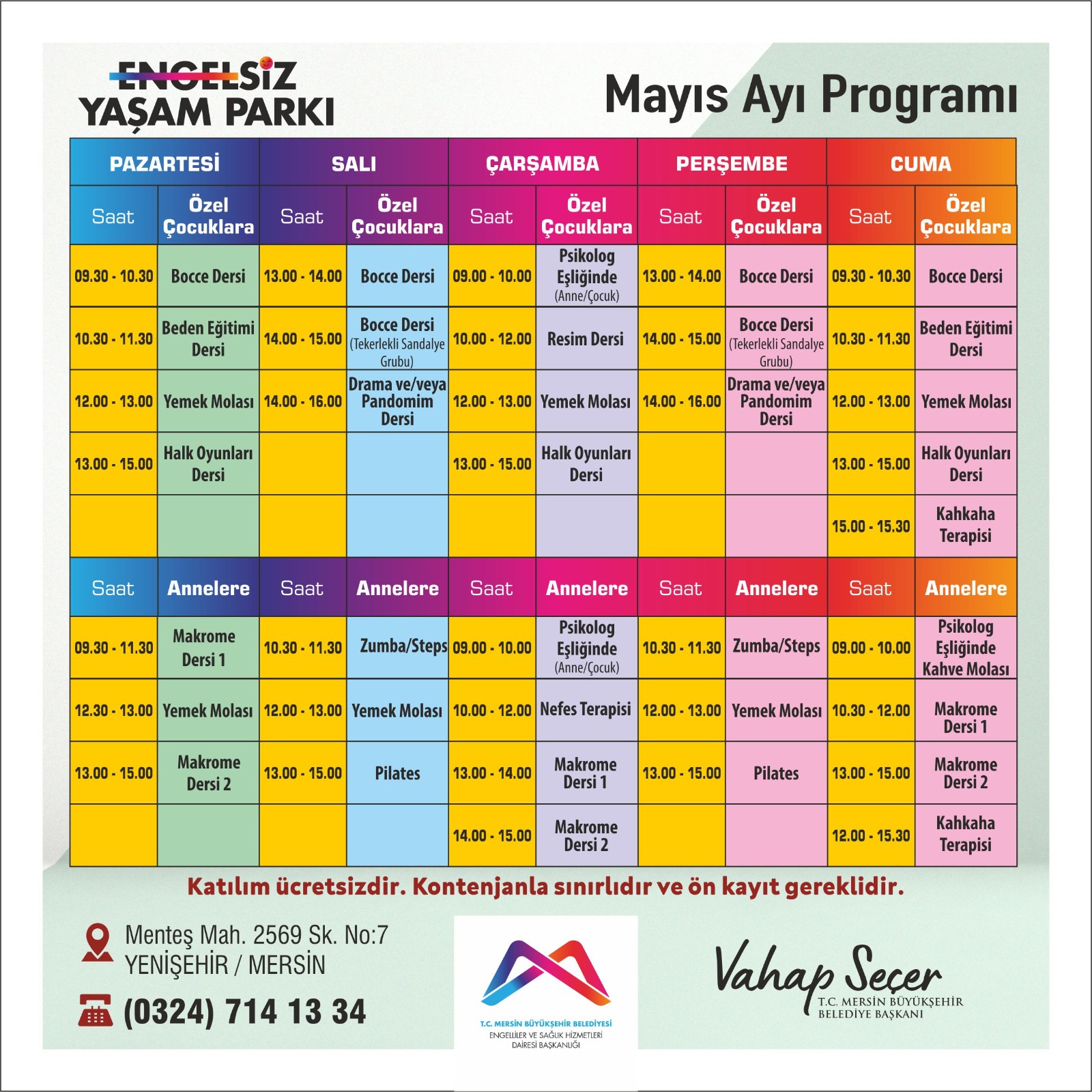 ENGELSİZ YAŞAM PARKI MAYIS AYI PROGRAMI