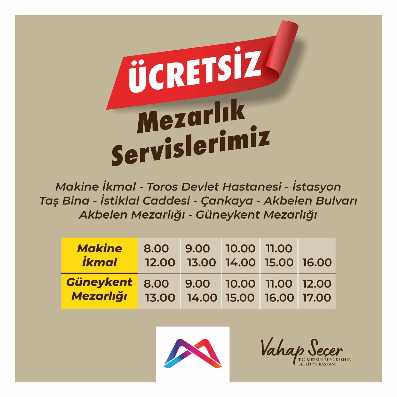 ÜCRETSİZ MEZARLIK SERVİSLERİMİZ