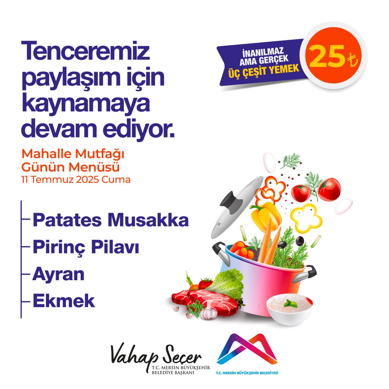 11 Temmuz Mahalle Mutfakları menümüz:
