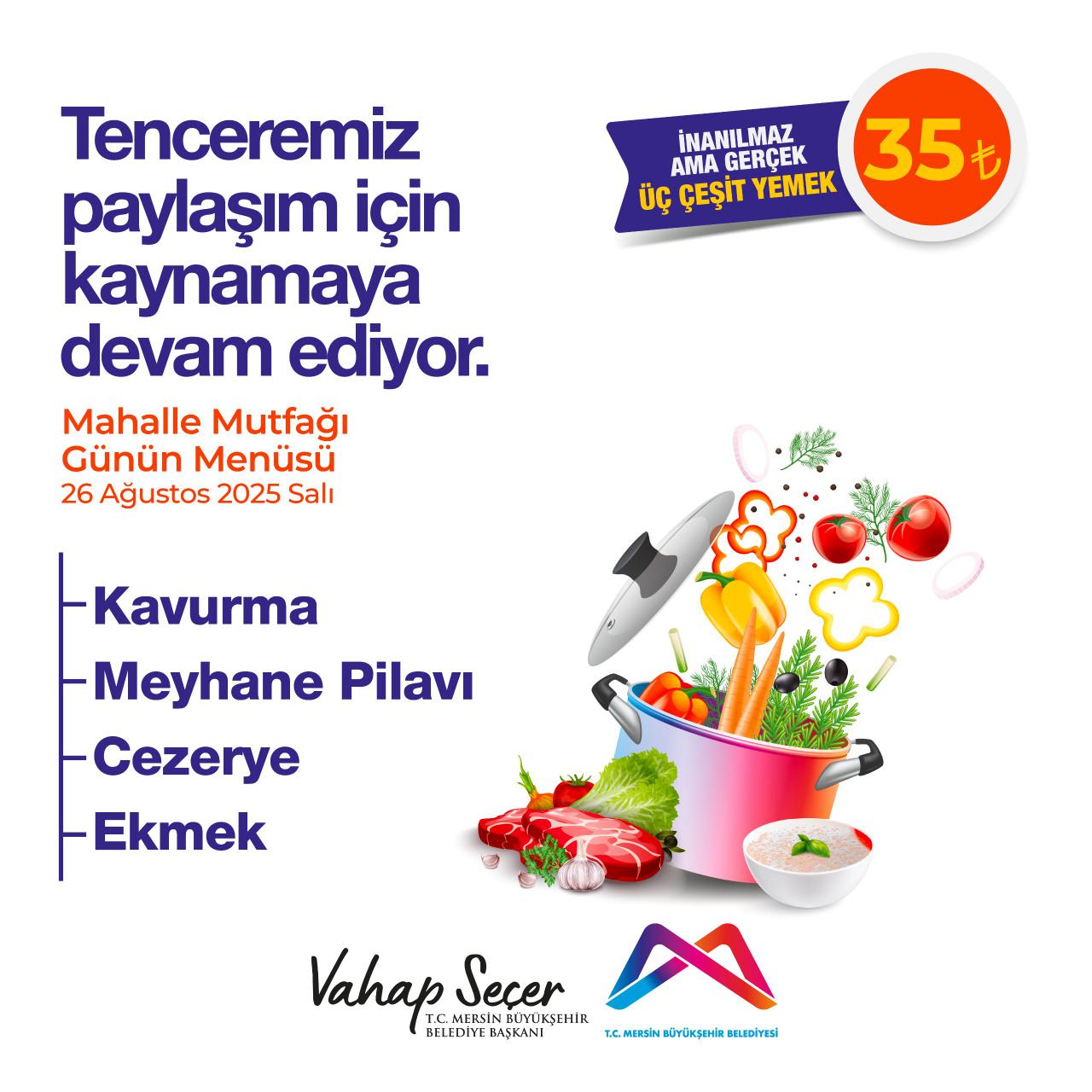 26 Ağustos Mahalle Mutfakları menümüz: