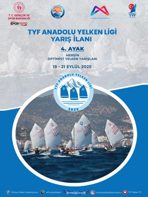 YTF Anadolu Yelken Ligi 4. Ayak Mersin Optimist Yelken Yarışları'nda buluşalım!