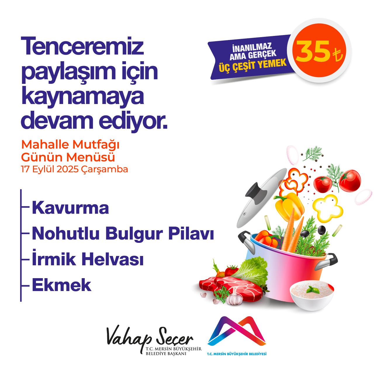 17 Eylül Mahalle Mutfakları menümüz: