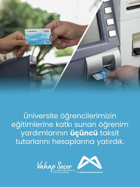 Üniversite öğrencilerimizin eğitimlerine katkı sunan öğrenim yardımlarının üçüncü taksit tutarlarını hesaplarına yatırdık.