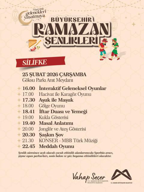 Büyükşehir Ramazan Şenlikleri Silifke Programı 