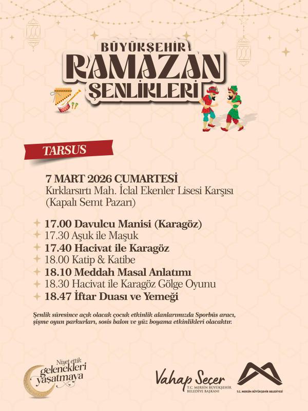 Büyükşehir Ramazan Şenlikleri Tarsus Programı 