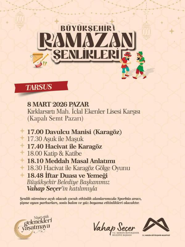 Büyükşehir Ramazan Şenlikleri Tarsus Programı 