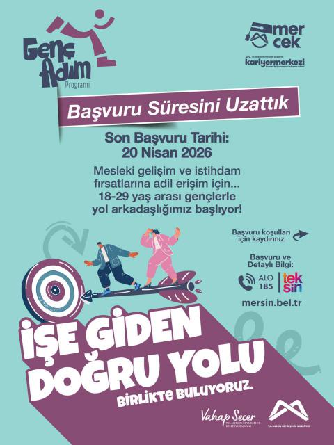 Göstermiş olduğunuz yoğun talepten dolayı Genç Adım Programında Başvuru Süresini Uzattık!