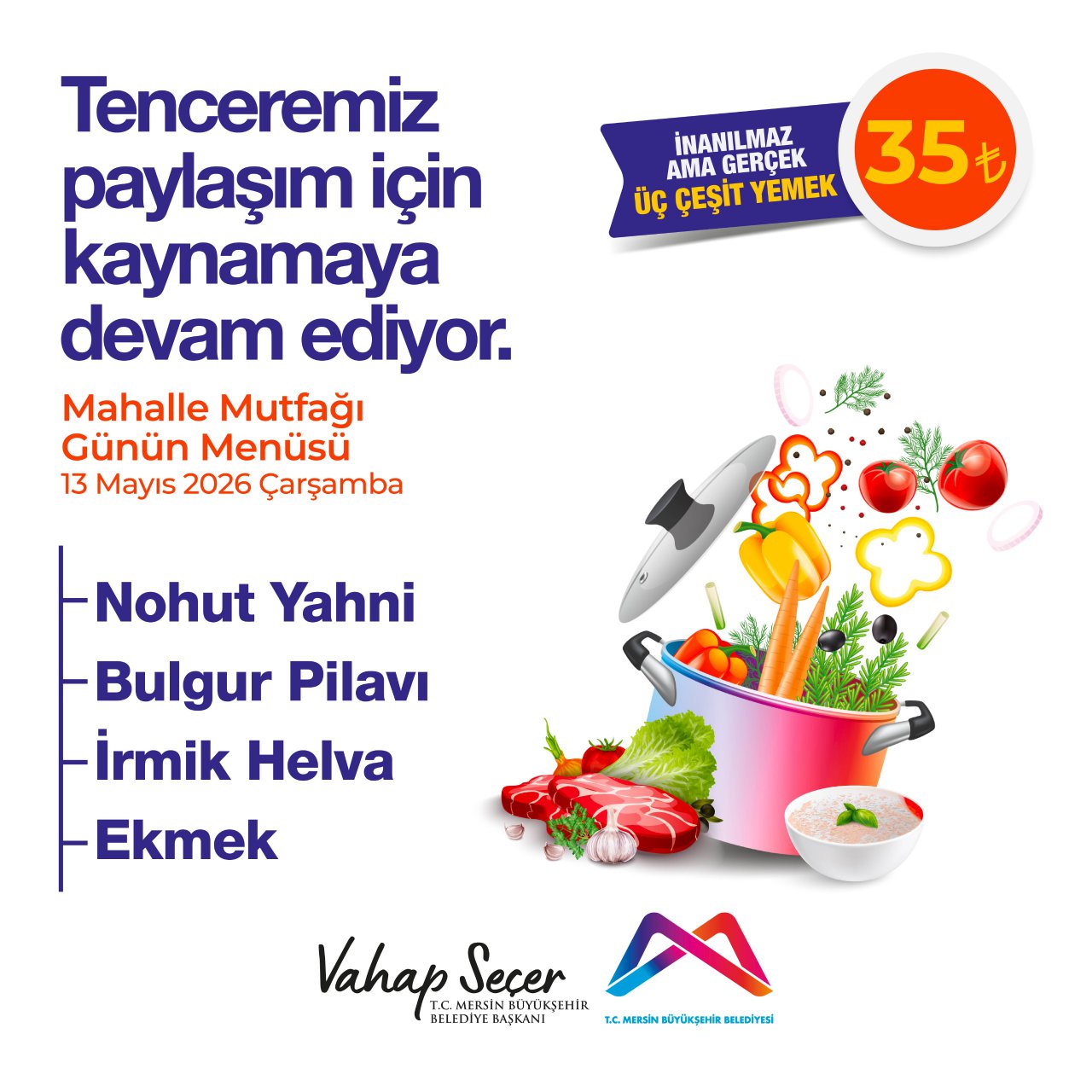13 Mayıs Mahalle Mutfakları menümüz:    