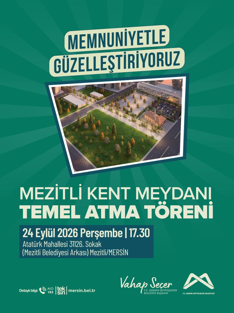 Mezitli Kent Meydanı Temel Atma Töreni