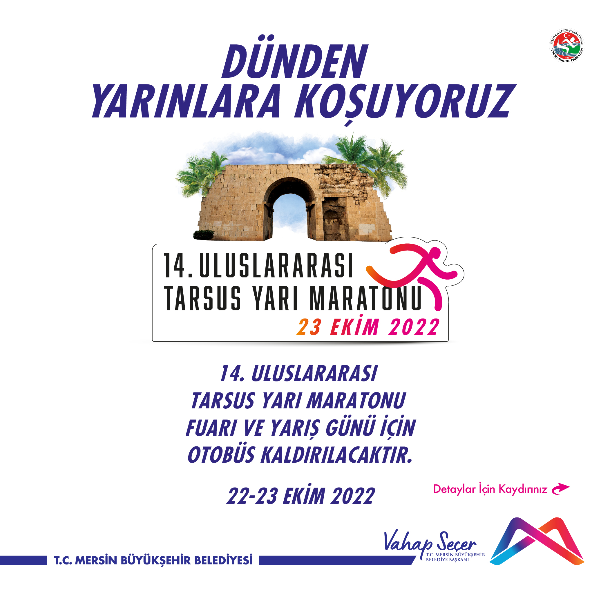 14. Uluslararası Tarsus Yarı Maratonu servis güzergahları